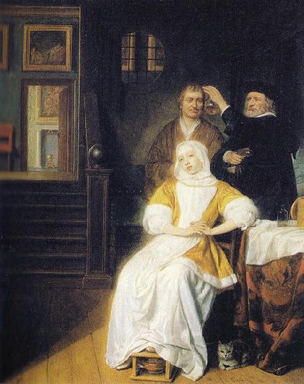 Samuel van hoogstraten anemic lady oil painting picture